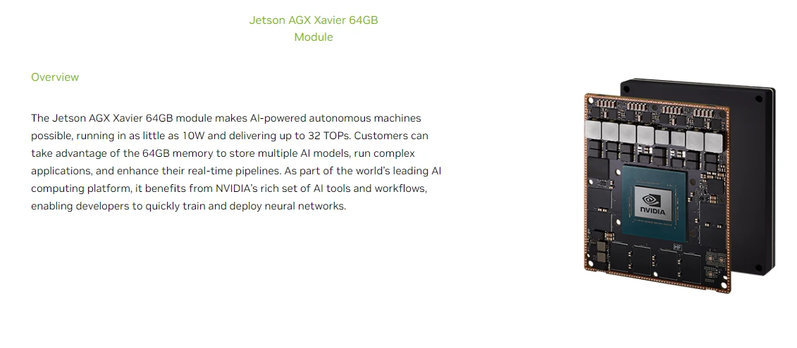 Jetson AGX Xavier Developer Kit Official Module