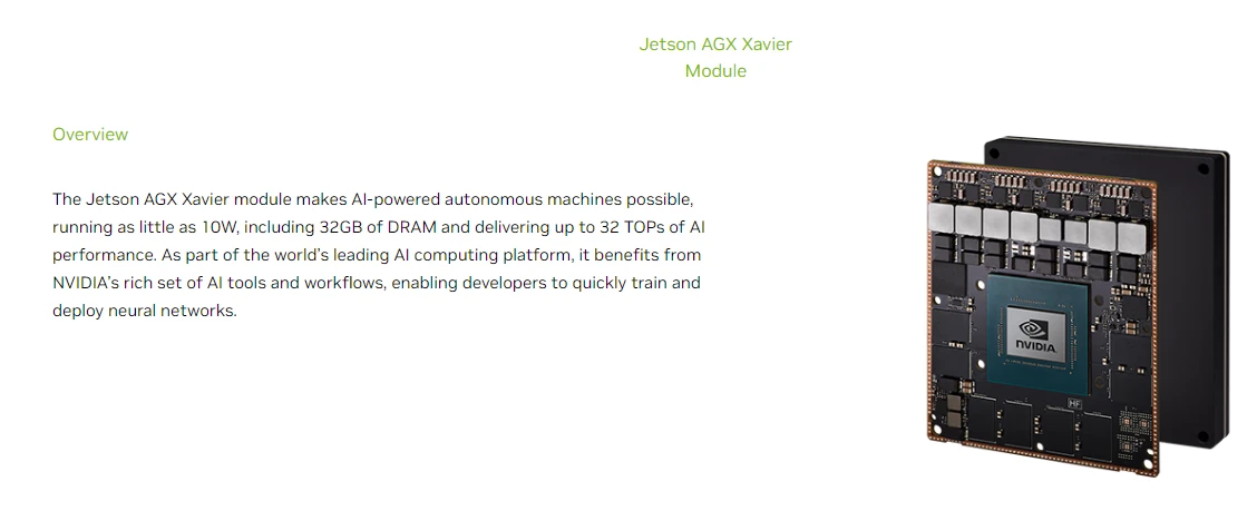 Jetson AGX Xavier Developer Kit Official Module