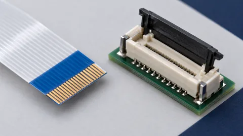 Illustration of a flexible cable mating end and an open FPC/FFC connector